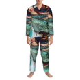 thumbnail image 3 of Fotbe Stylish Sunglasses Iguana Pijama de Hombre con Estampado de Manga Larga, Conjunto de 2 Piezas, Ropa de Dormir Suave y Cómoda con Bolsillos-XX-Large, 3 of 7