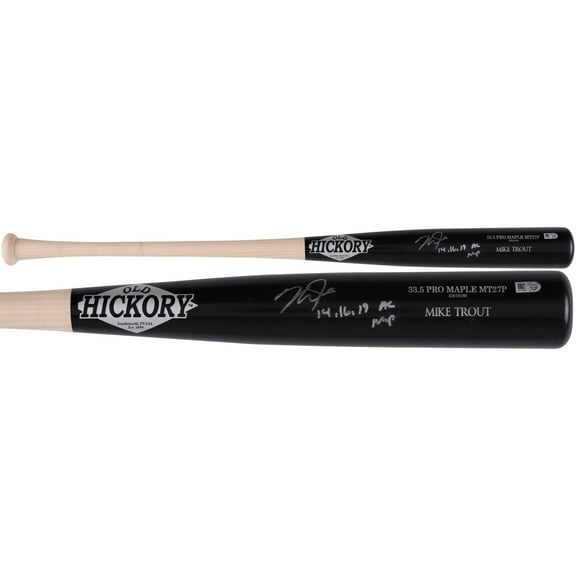Mike Trout Los Angeles Angels Autographed Old Hickory Game Model Bat with "14-16-19 AL MVP" Inscription - Fanatics Authentic Certified