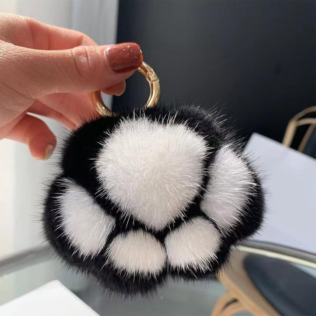 Feltree Cute Paw Keychain Simulation Colorful Selection High Grade Imitation Material Cute and Practical Embellishment for Your Dail Life