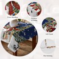 thumbnail image 5 of Navy Blue Christmas Snowman Table Cloth Waterproof Tablecloths, Xmas Tree Snowflake Botanical Tablecloth Dining Table Cover for Kitchen Party Tabletop Outdoor, Square Tablecloth 60x60 Inch, 5 of 9
