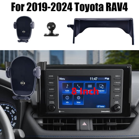 360 Degree Phone Holder Mobile Bracket For 2019-2024 Toyota RAV4 With 8inch Screen