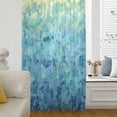 thumbnail image 6 of Turquoise Blue Teal Sheer Curtains 96 Inches Long, Chic Stained Glass Texture Aesthetic Light Filering Curtains, Privacy Drapes Simi Floor to Veiling Curtain for Living Room Bedroom Window Treatment, 6 of 9