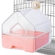 thumbnail image 1 of Hanging Bird Bath Cube Light Pink for Small Birds 15.5x15x14.8cm Canary Budgerigar Parrots Cockatiel Lovebird Accessory, 1 of 5