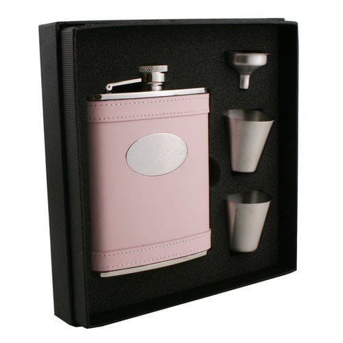 Visol Products Leather Stainless Steel Deluxe Flask Gift Set