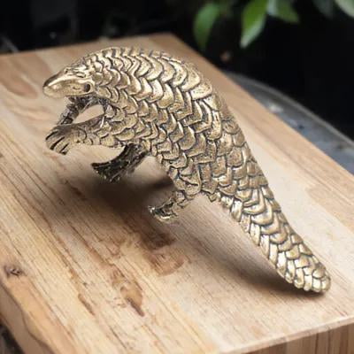 UPOUART 1Ud De Escritorio En Latón Retro Pangolín Dorado Con Compacto