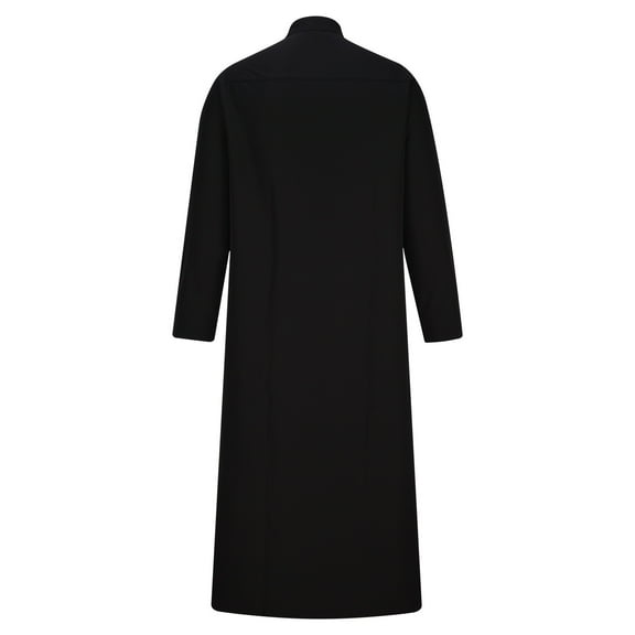 Teissuly Men's Casual Solid Ethnic Style Button Muslim Robe Long Sleeved Standing Neck Tops