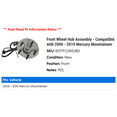 thumbnail image 2 of Front Wheel Hub Assembly - Compatible with 2006 - 2010 Mercury Mountaineer 2007 2008 2009, 2 of 2