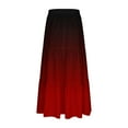 thumbnail image 6 of Karight Womens Gradient Color Boho Maxi Skirt Elastic High Waist A-Line Pleated Flowy Long Skirts Beach Vacation Outfits, 6 of 7