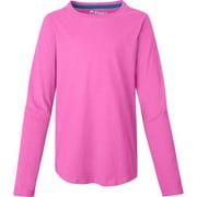 Girls' V-Notch Shirttail Long-Sleeve Crewneck T-Shirt