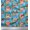 Turquoise Blue, variant on Soimoi Silk Fabric Leaves,Floral & Cute Animals Cartoon Printed Fabric 1 Yard 42 Inch Wide