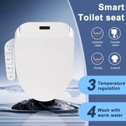 Kerde Smart Electronic Bidet Toilet Seat with Heated Seat and Dryer, Elongated White