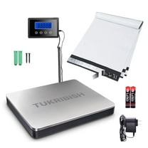 TUKRIBISH Shipping Scale 400 lb High Accuracy, Stainless Steel Heavy Duty Postal Scale with Timer/Hold/Tare, Digital Postage Scale for Packages/Luggage, DC Adapter & Battery Included Plus 3 Free Bags