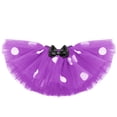 thumbnail image 5 of IBTOM CASTLE Toddler Baby Girls 1st 2nd Birthday Outfit Mini Polka Dots Romper Tutu Dress Mouse Ears Headband Princess Skirt Set for Photo Shoot 2 Years Purple + Black, 5 of 8