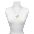 thumbnail image 3 of Delight Jewelry Acrylic Large Lime Green Skull Silvertone Script Initial Disc - L - Charm Necklace, 20"+3", 3 of 4