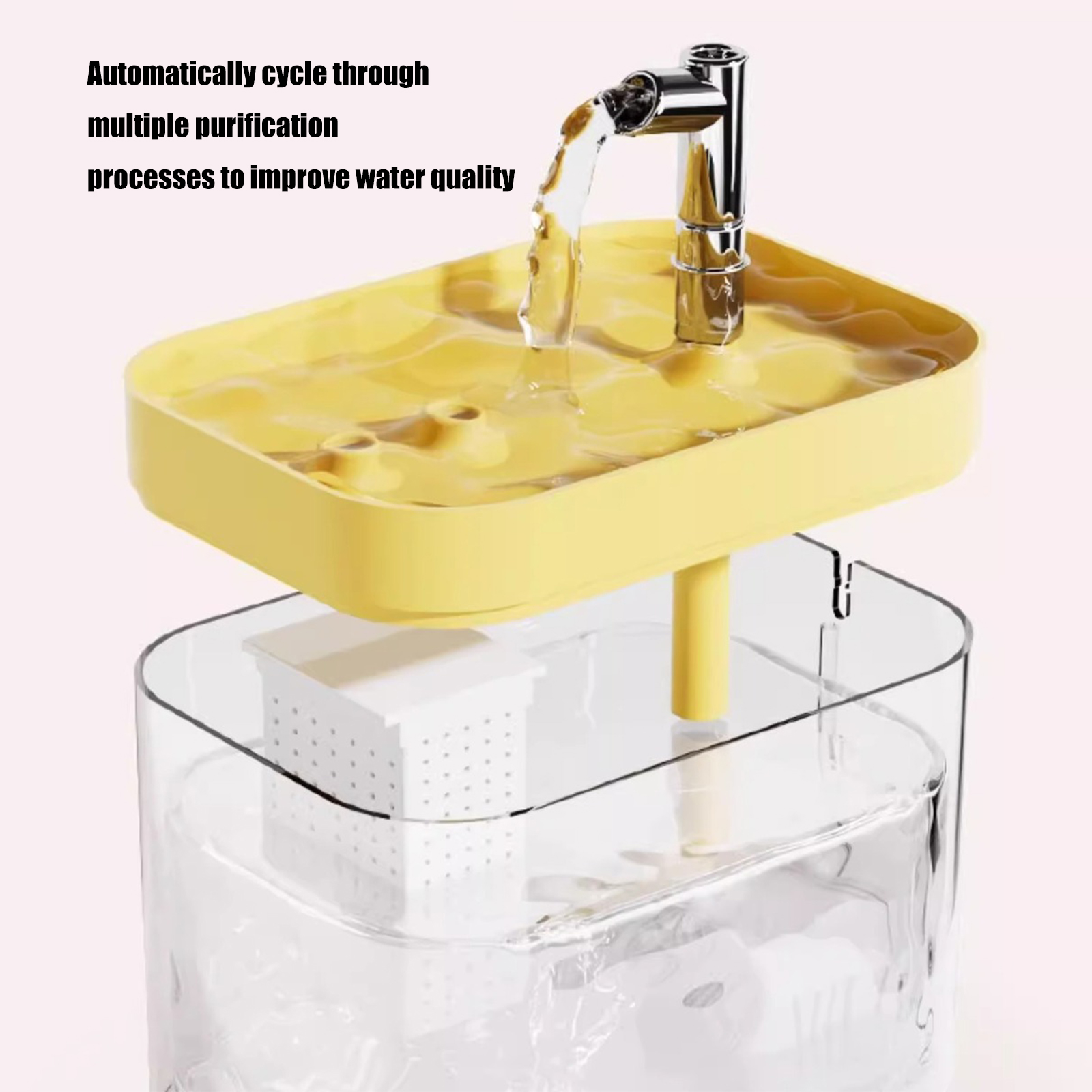 Drinking Fountain Pet Water Dispenser Automatic Watering Feeders Quiet Cats Bowl for Multiple Pet