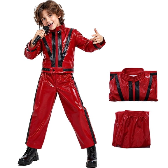 2026 Halloween Pop Star Cosplay Costume, Retro Stage Dance Star Theme Costume Outfit Set with Top   Pants, Halloween Costume for Stage Performance & Theme Events, 120