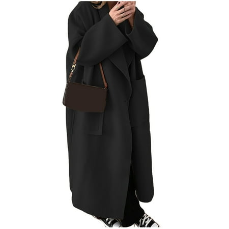 

KmaiSchai Sweater Jacket Women S Coat Trench Coat Wool Autumn Solid Color Fashion Temperament Long Style Long Sleeve Casual Trench Coat Maternity Christmas Sweater Womans Zip Up Sweater