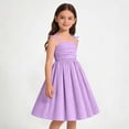 thumbnail image 6 of BFHHYA Girls Casual Flowy Midi Dress Lace Puff Sleeve Tiered Smocked Dress Teens Girls Summer Beach Boho Dresses 8-14 Years, 6 of 8