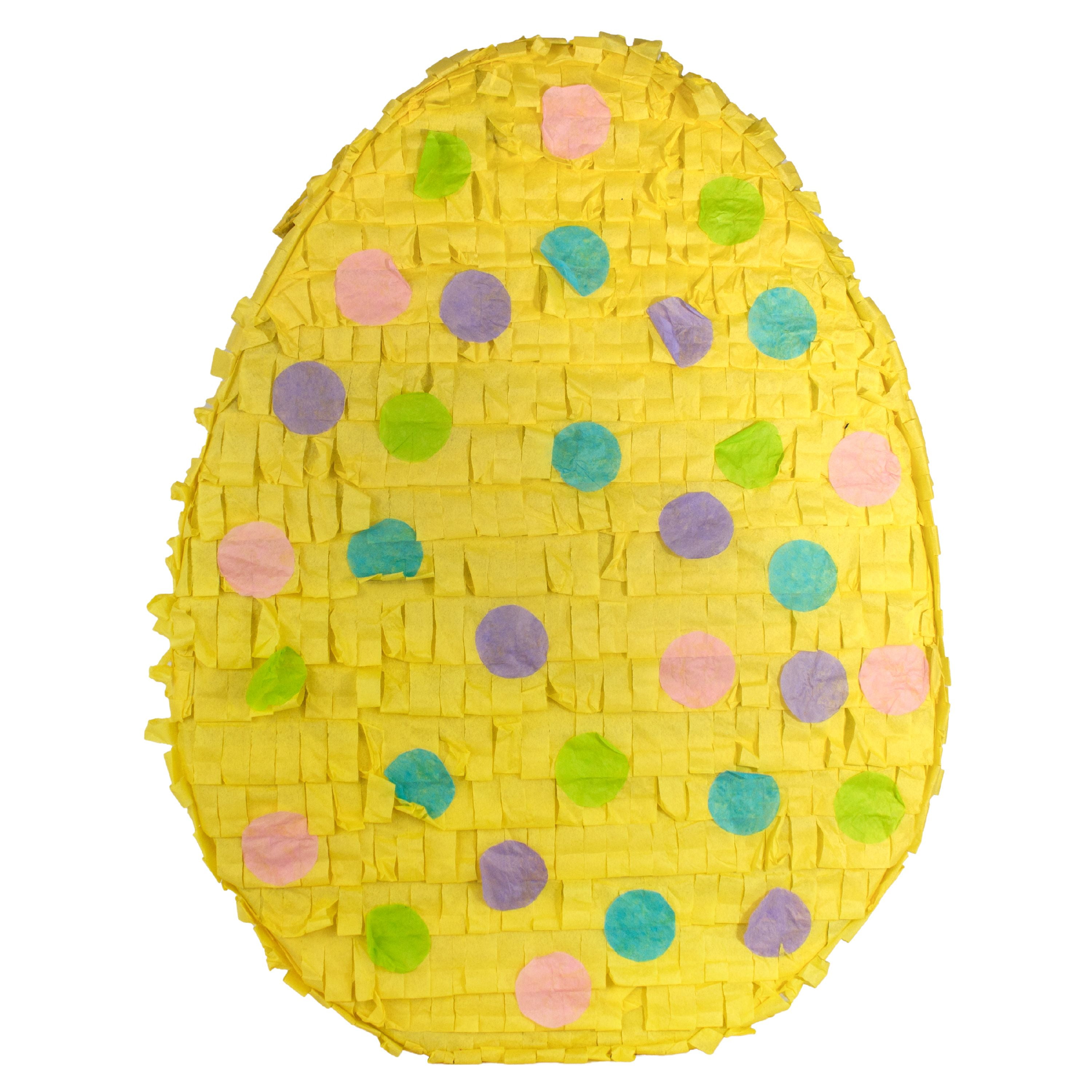 Polka Dot Easter Egg Pinata Yellow 11in x 17in