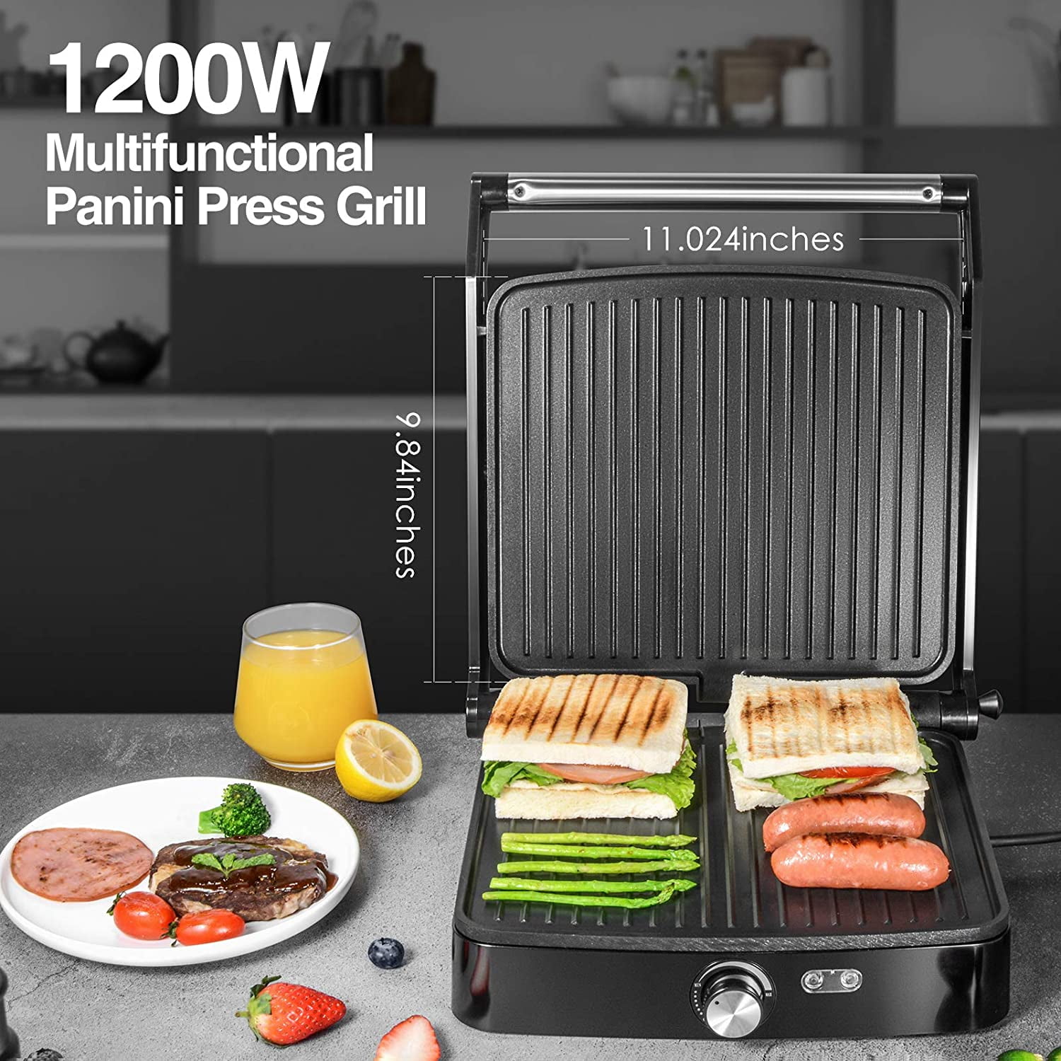 Premium PPN41 180 Deg 4 Slice Panini Press Grill Sandwich Maker