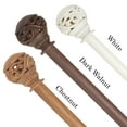 thumbnail image 1 of 1" Dia Faux Wood Curtain Rod 28-48 inch with Heinrich Finials - Dark Walnut, 1 of 3
