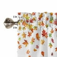thumbnail image 5 of Rod Pocket Window Valances Autumn Orange Falling Maple Leaves Short Kitchen Curtains Watercolor Plant Window Treatment Drapes for Bedroom Bathroom Living Room 54x18In,1 Panel, 5 of 6