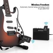 ammoon Wireless Guitar System 2.4G Rechargeable 6 Channels Audio Transmitter Receiver for Electric Guitar Bass