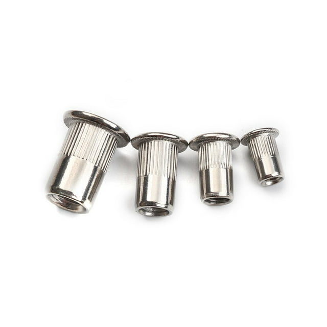 200 unids M3 M4 M5 M6 Set de tuerca de remache 304 Acero inoxidable Cabezal plano Pasado de rosca de rosca Inserte Nutsert Tap Rivet Nut Surtido Kit