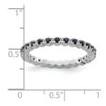 thumbnail image 2 of 925 Sterling Silver Polished Prong set Patterned Stackable Created Sapphire Ring Size 7 Stackable Ring for Women, 2 of 2
