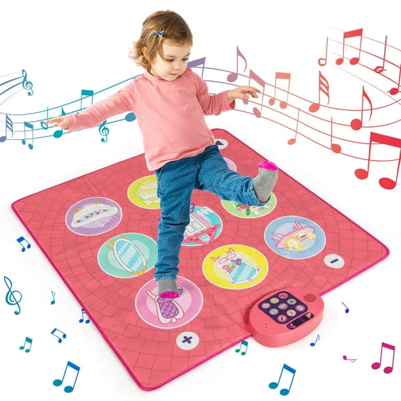Costway Kids Dance Mat Electronic Dancing Pad with 3 Game Modes Music Dance Step Play Toy
