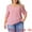 Pink, variant on Women's Plus Textured Notched V Neck Short Sleeve Blouse 4X Pink