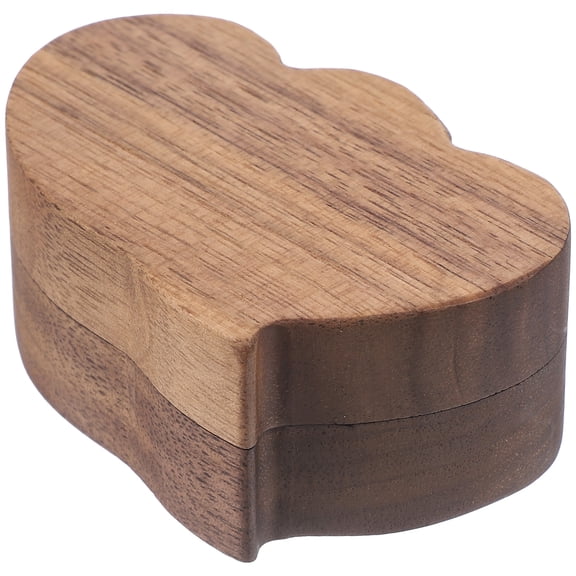 Wooden Ring Box for Storage with Double Heart Design and Exquisite Craftsmanship 1 Piece