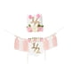 thumbnail image 3 of Banner de trona de medio cumpleaños, decoración para fiesta de cumpleaños, adornos creativos para colgar en la pared con hilo Rosa con sombrero, 3 of 9