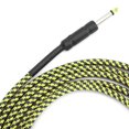 thumbnail image 4 of Cable de guitarra Escudo trenzado Conector niquelado Cable de audio Cable de instrumento musical electrónico (amarillo), 4 of 8