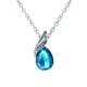thumbnail image 1 of Collar de cristal con cadena clavicular y colgante accesorio en forma de hoja, 1 of 8