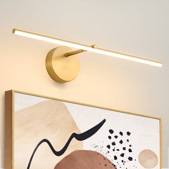 Deyidn 24-inch Gold Modern LED Wall Sconce, Dimmable Wall Light with Adjustable Color Temperature & Shade Angle, for Bedroom, Hallway, Living Room, Entryway