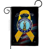 Breeze Decor G158650-BO 13 x 18.5 in. Support Army National Guard Garden Flag with Armed Forces Double-Sided Decorative Vertical Flags House Decoration Banner Yard Gift