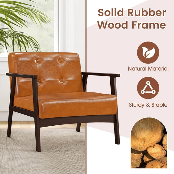 Harmijoy Chair Button Tufted Mid-century Modern Lounge Chair with Armrest