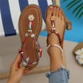 thumbnail image 5 of Domuza Sandals Women Flat Shoes Summer Bohemian Toe-Separator Sandals Casual Comfortable Beach Flip Flops with Elastic Band Blue 8.5（EU-41）, 5 of 6