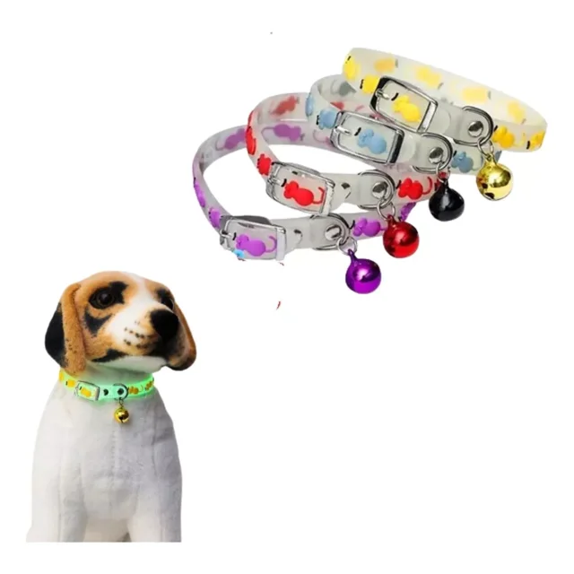 Collar Ratoncito Para Mascota Con Dije De Cascabel