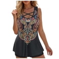 thumbnail image 1 of adviicd Tankini Tops Only Women Ruffle High Waisted Tankini Swimsuit Tummy Control Bathing Suit(Black,L), 1 of 8