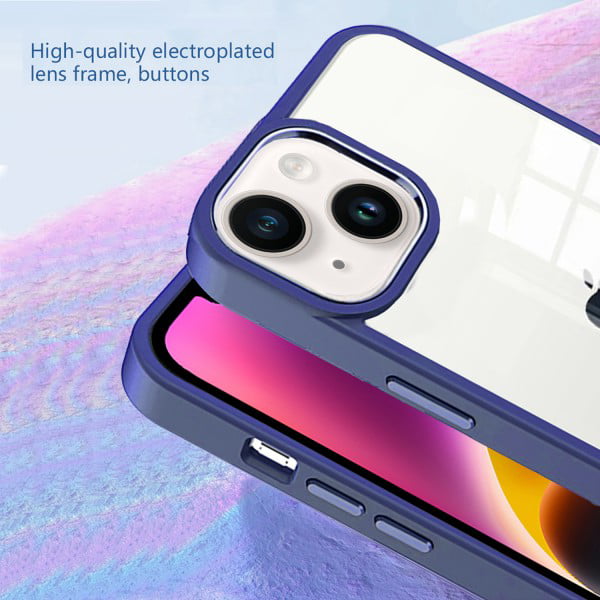 Clear Case Designed for iPhone 14 Heavy Duty Clear Case, Shock  Proof,Shatter Resistant, Protective Silicone Bumper Phone Case Slim  Transparent Cover for iPhone 14, Color Navy 