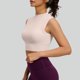 thumbnail image 5 of Basic White Tank Top Mujeres de Cuello Alto de Malla de Doble Cara Que Absorbe Golpes Yoga Top, Body Shaping Tank Tops para Mujeres con Taza Fija, 5 of 9