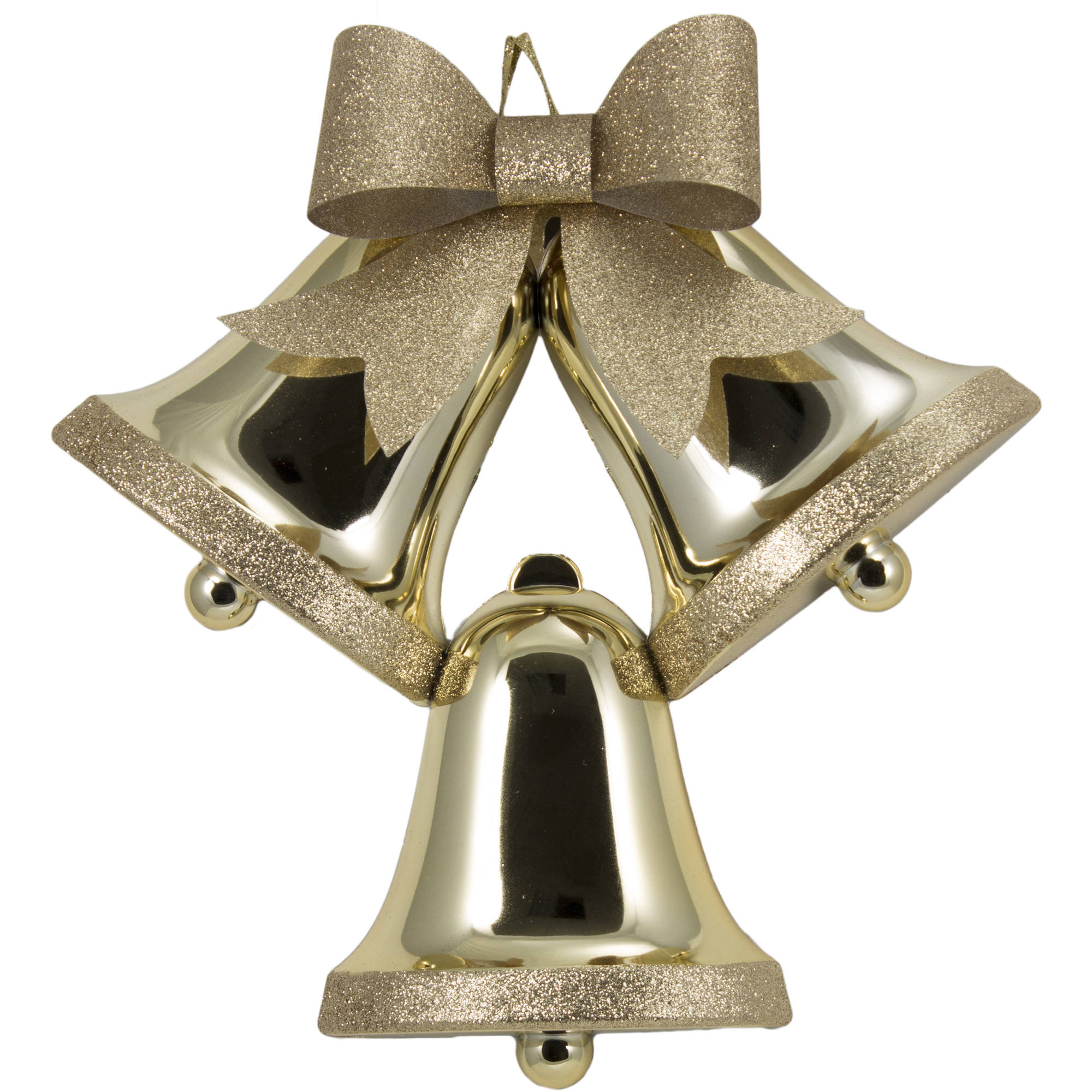Holiday Time Gold/Gold Glitter Bells - Walmart.com - Walmart.com