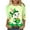 #127-Green, variant on Craaazy Fashion Women's Casual Shamrock Printed Round Neck 3/4 Sleeve Cozy T-shirt Gifts