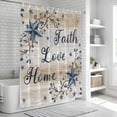 thumbnail image 6 of Vintage Country Shower Curtain, Waterproof Shower Curtains for Bathroom, Blue Rustic Texas Star Vines Wooden Grain Washable Fabric Bathtub Curtain Set Bath Decor with 12 Hooks Standard 72"x72", 6 of 8