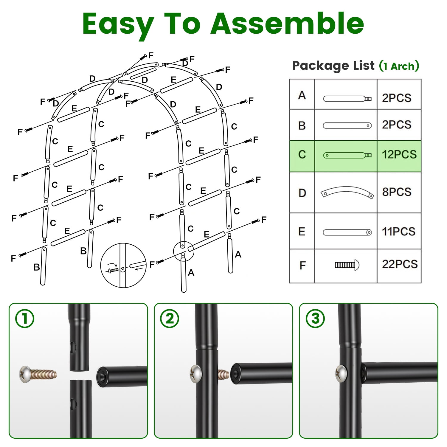 Freestanding Metal Trellis Arch Multi-Size Adjustable Modular Pipe Design, Black Iron Frame Segmented Assembly for Garden Climber Patio Wedding Decoration