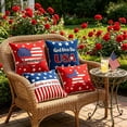 thumbnail image 6 of JeashCHAT 4th of July Pillow Covers 18"x18" Set of 4, Patriotic Red White Blue Throw Pillow Covers, American Flag Cushion Case for Memorial Day Outdoor Home Sofa Couch Decor, 6 of 6