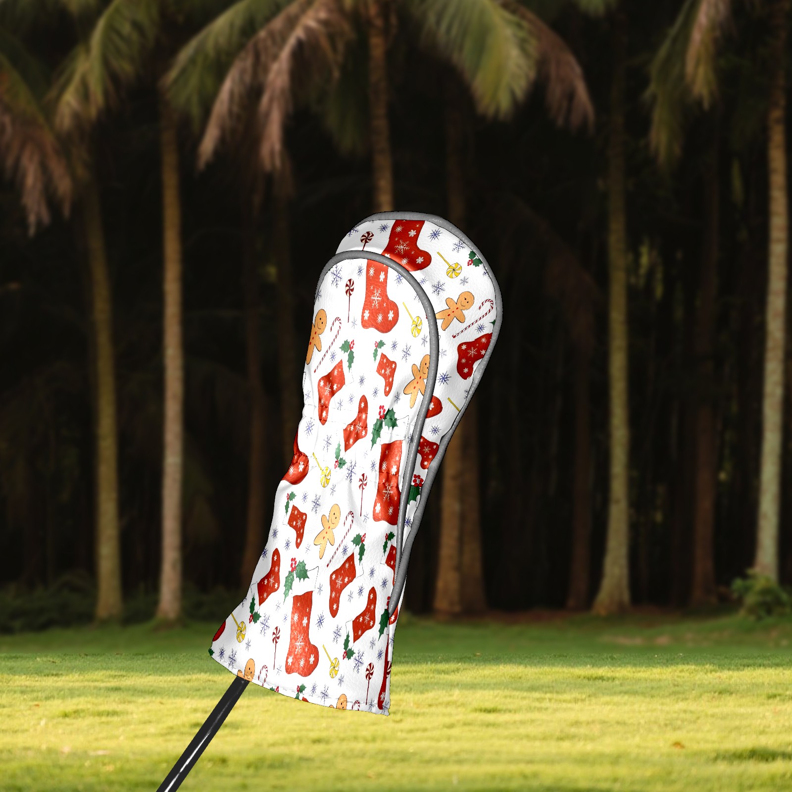 Golf Club Covers, Christmas Premium PU Leather Driver Hybrid Putter Head Covers with Velvet Lining, Waterproof Golf Gifts for Men Women