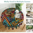 thumbnail image 5 of Round Table Cloth 60 Inch,African Geometry Tablecloth Waterproof Stain Wrinkle Resistant Washable Circle Table Cover for Home Kitchen Dining Room Party Outdoor Picnic, 5 of 6